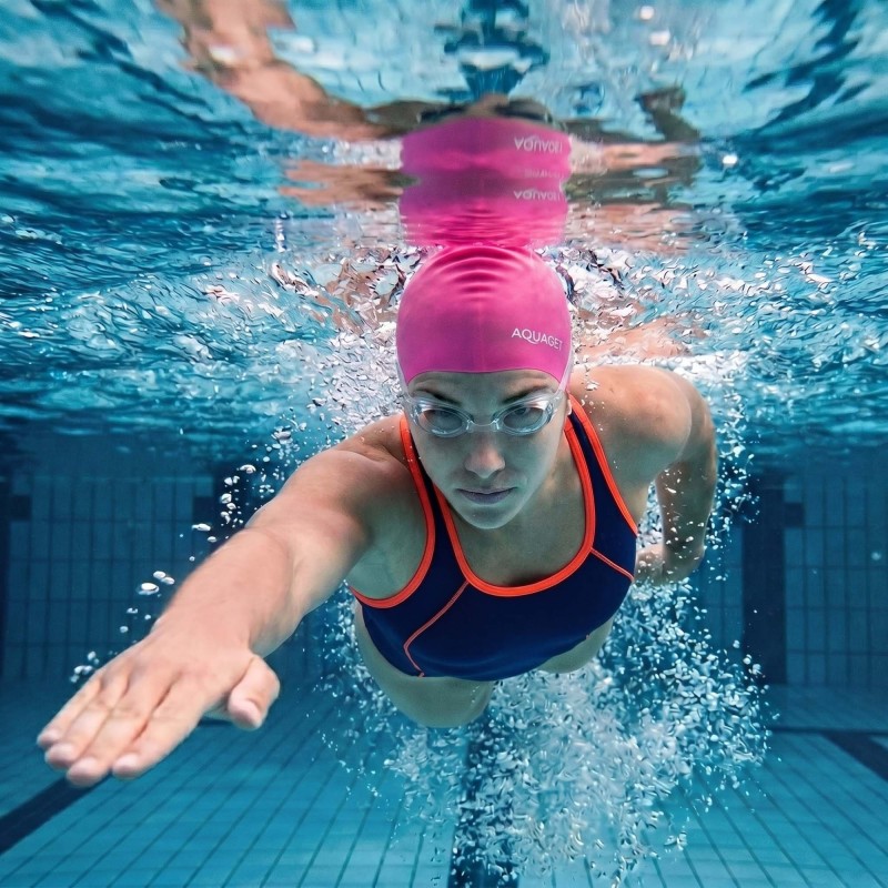 Шапочка для плавання Aquaget для довгого волосся AQ0032 Pink