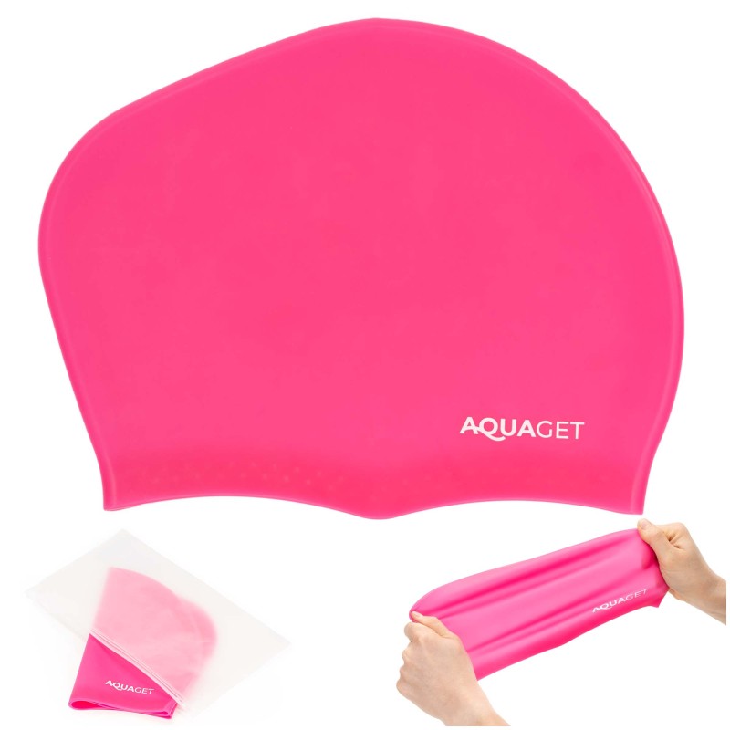 Шапочка для плавання Aquaget для довгого волосся AQ0032 Pink