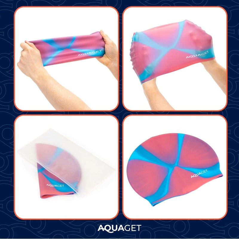 Шапочка для плавання Aquaget AQ0034 Pink/Sky Blue