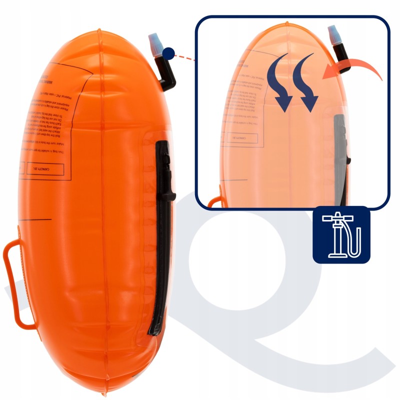 Буй для плавання Aquaget 2 в 1 20 л надувний AQ0038 Orange