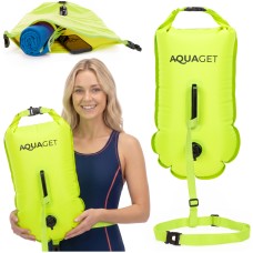 Буй для плавання Aquaget 2 в 1 15 л надувний AQ0039 Lime Green