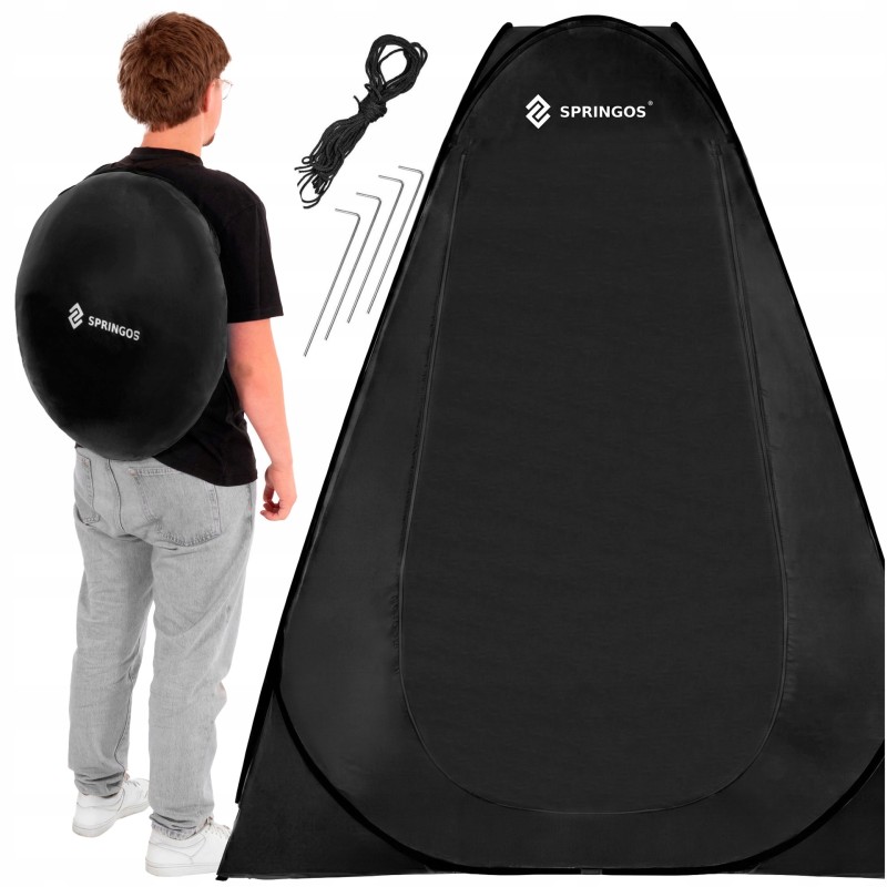 Намет туалет-душ, переодягальня Springos Pop-Up 190 x 120 x 120 см саморозкладний PT036 Black