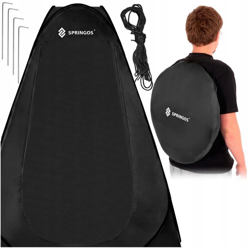 Намет туалет-душ, переодягальня Springos Pop-Up 190 x 120 x 120 см саморозкладний PT036 Black
