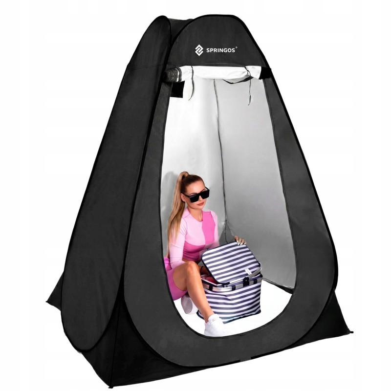 Намет туалет-душ, переодягальня Springos Pop-Up 190 x 120 x 120 см саморозкладний PT036 Black