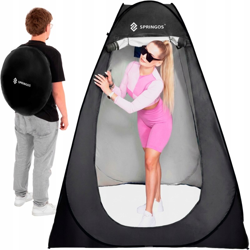 Намет туалет-душ, переодягальня Springos Pop-Up 190 x 120 x 120 см саморозкладний PT036 Black