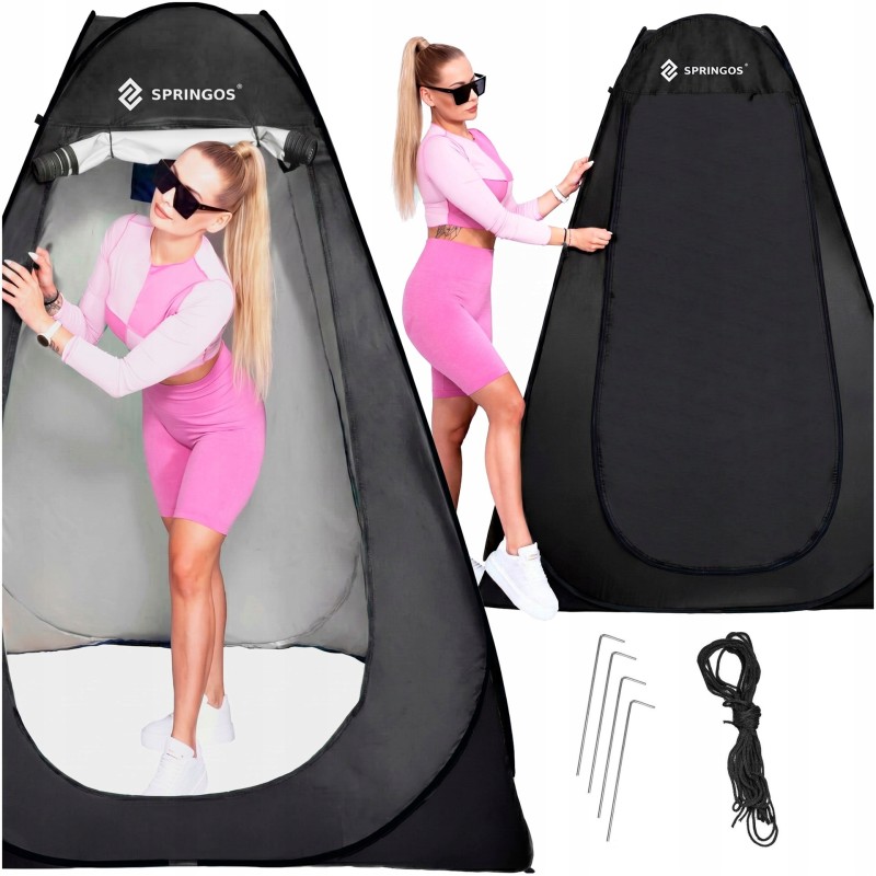 Намет туалет-душ, переодягальня Springos Pop-Up 190 x 120 x 120 см саморозкладний PT036 Black