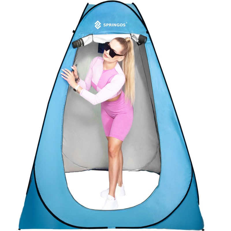 Намет туалет-душ, переодягальня Springos Pop-Up 190 x 120 x 120 см саморозкладний PT025 Sky Blue