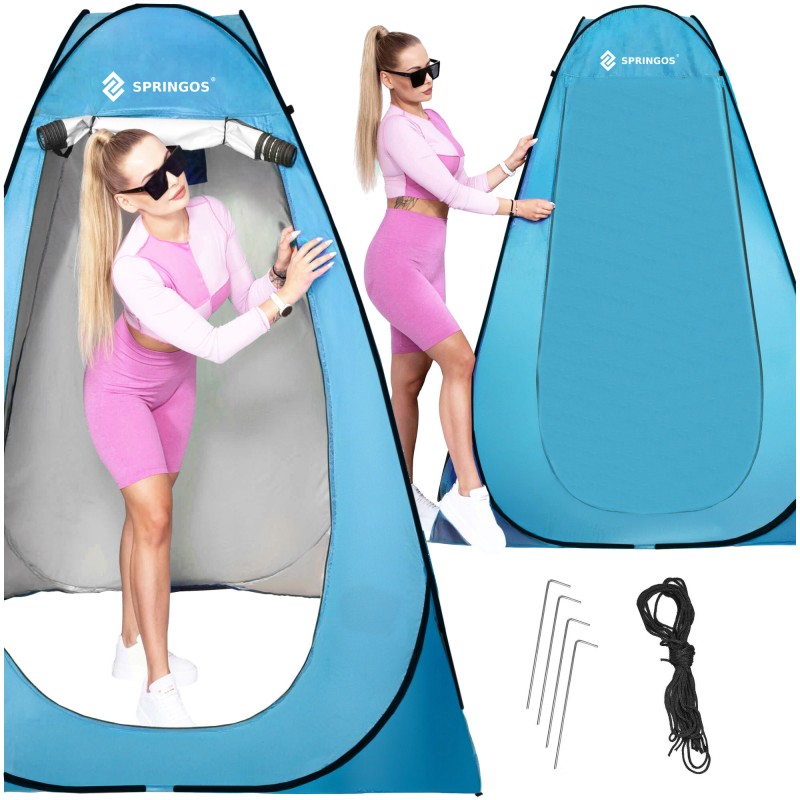 Намет туалет-душ, переодягальня Springos Pop-Up 190 x 120 x 120 см саморозкладний PT025 Sky Blue