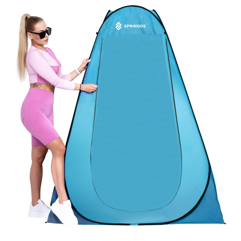 Намет туалет-душ, переодягальня Springos Pop-Up 190 x 120 x 120 см саморозкладний PT025 Sky Blue