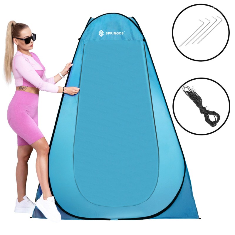 Намет туалет-душ, переодягальня Springos Pop-Up 190 x 120 x 120 см саморозкладний PT025 Sky Blue