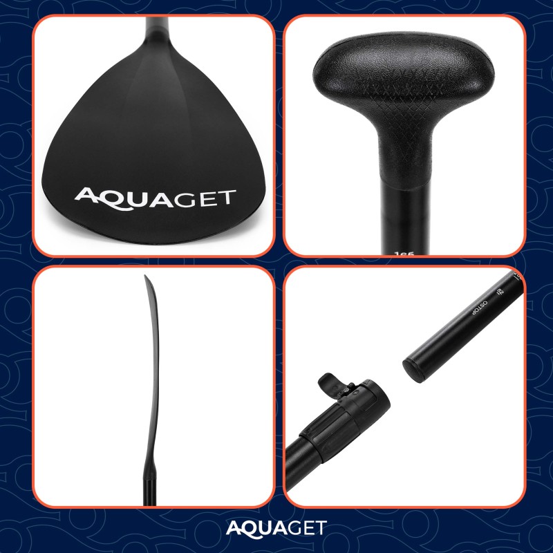 Весло для SUP дошки Aquaget 160-208 см регульоване, складне AQ0051 Black