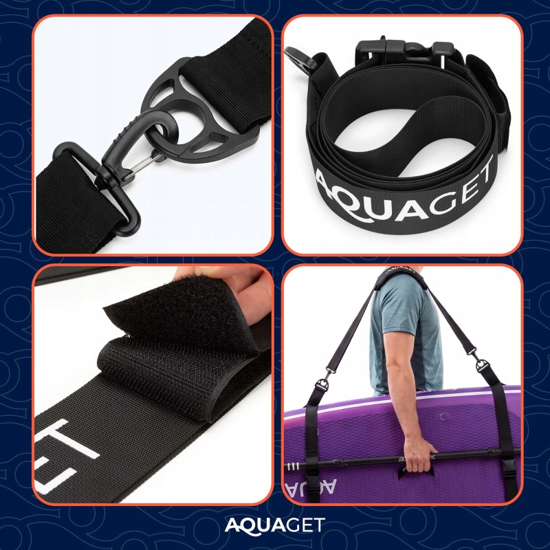Ремінь наплічний Aquaget для перенесення SUP дошки AQ0052 Black