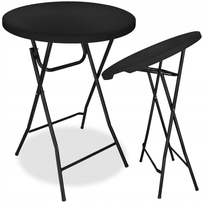 Стіл садовий кейтеринговий Springos 80 см круглий, складний GF0110 Black