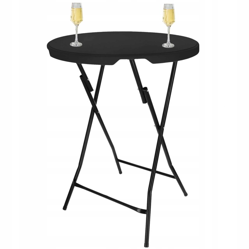 Стіл садовий кейтеринговий Springos 80 см круглий, складний GF0110 Black