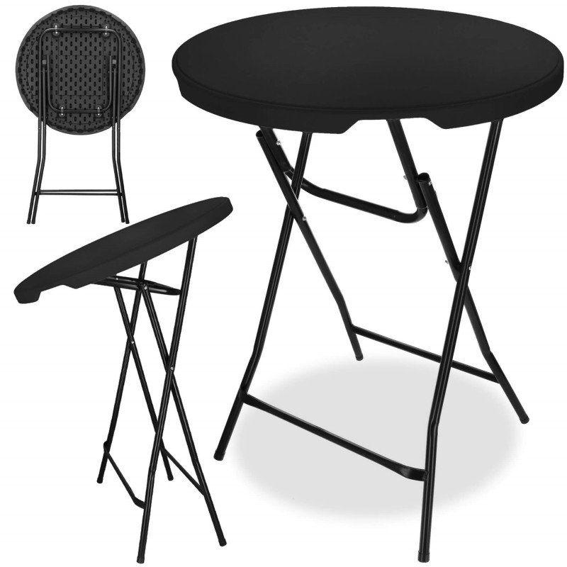 Стіл садовий кейтеринговий Springos 80 см круглий, складний GF0110 Black