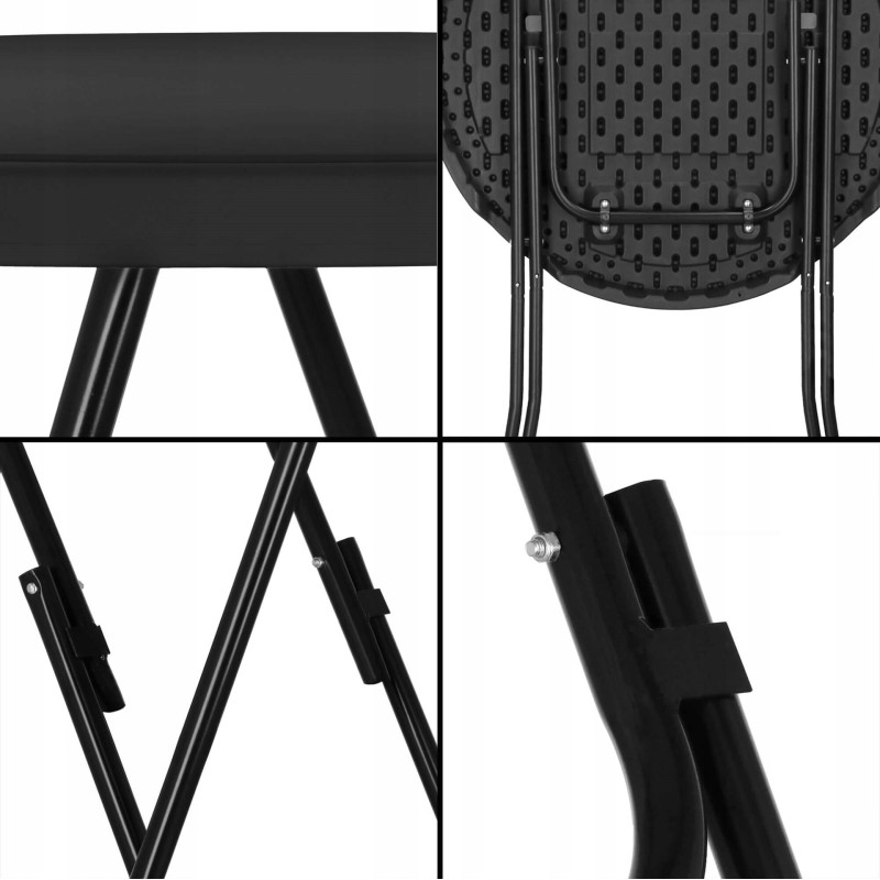 Стіл садовий кейтеринговий Springos 80 см круглий, складний GF0110 Black