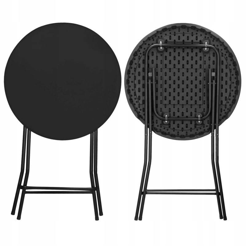 Стіл садовий кейтеринговий Springos 80 см круглий, складний GF0110 Black