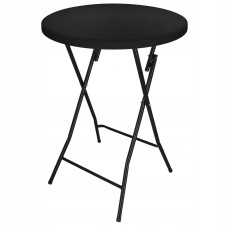 Стіл садовий кейтеринговий Springos 80 см круглий, складний GF0110 Black