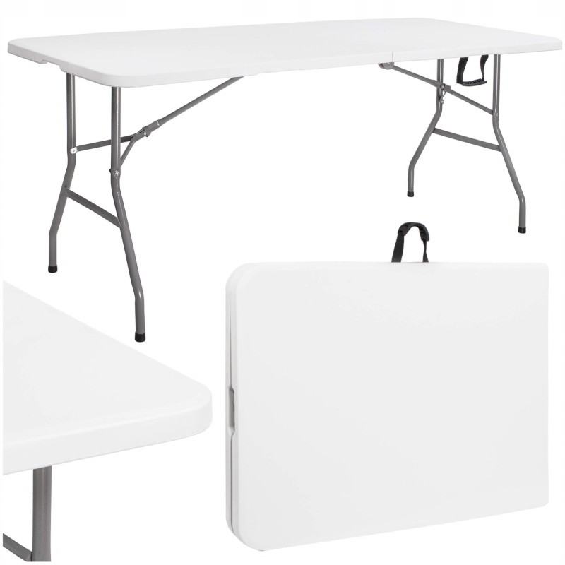 Стіл садовий кейтеринговий Springos 180 x 74 см складний GF0108 White