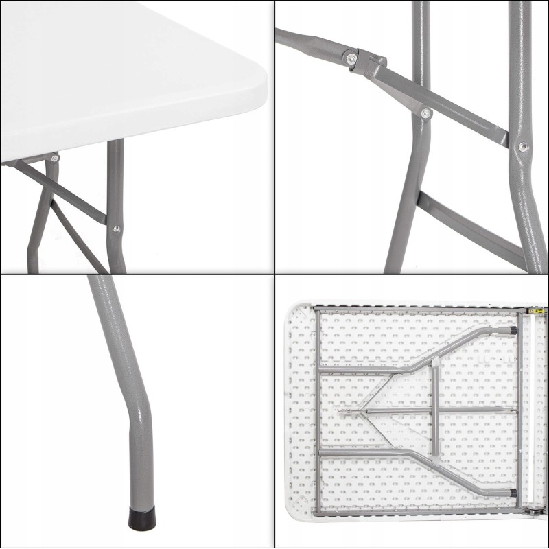 Стіл садовий кейтеринговий Springos 180 x 74 см складний GF0108 White