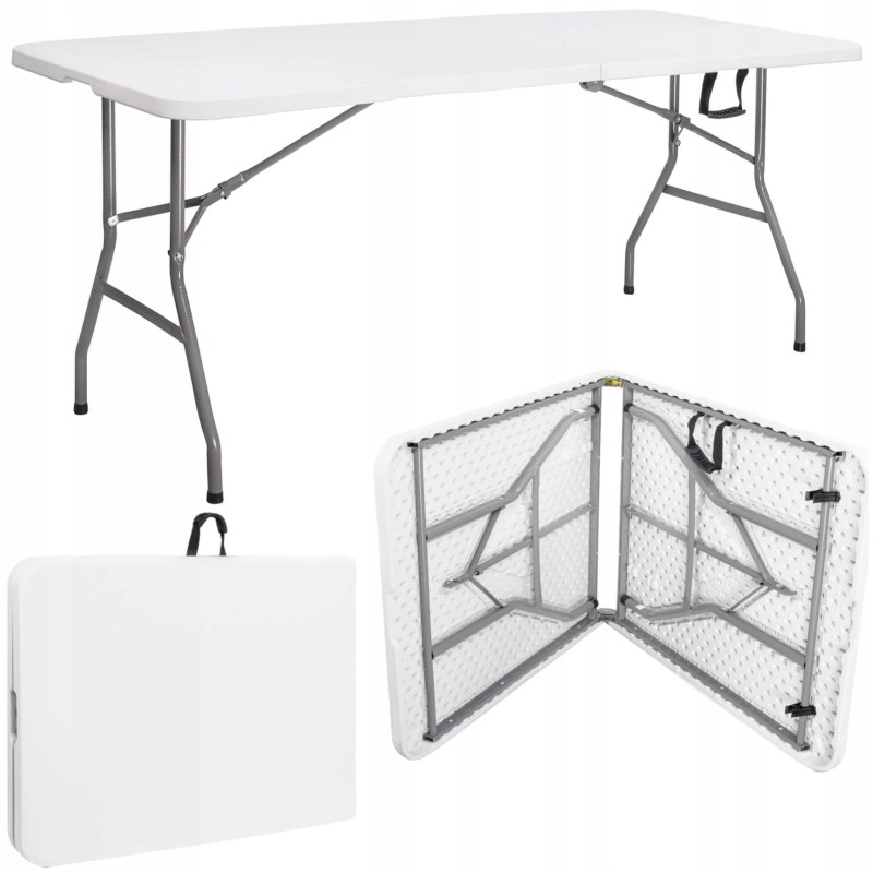 Стіл садовий кейтеринговий Springos 180 x 74 см складний GF0108 White