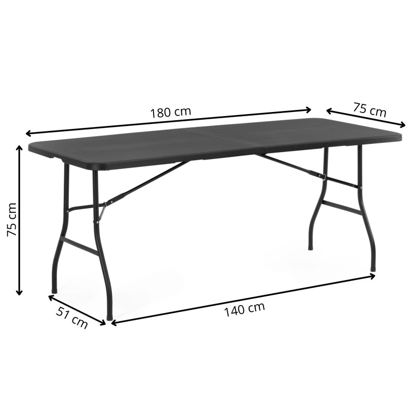 Стіл садовий кейтеринговий Springos 180 x 75 см складний GF0056 Black