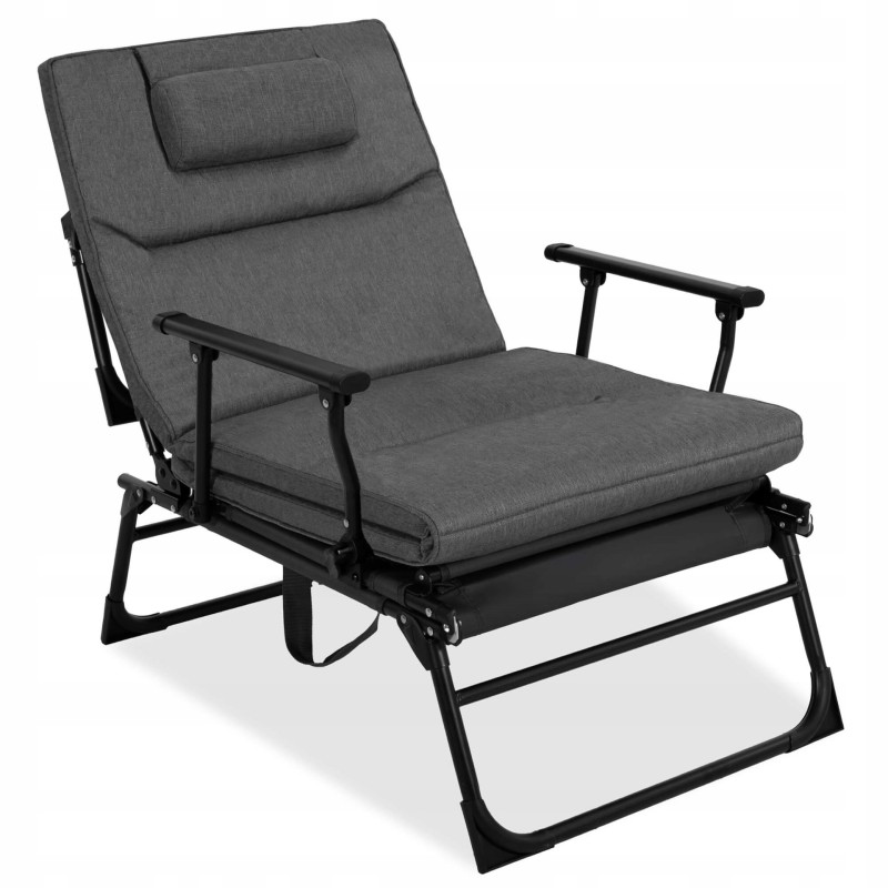 Крісло-розкладачка садове Springos складне GC0067 Grey/Black