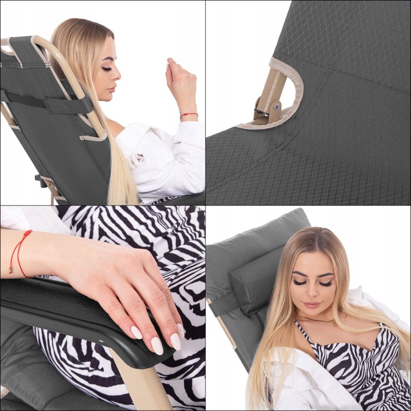 Шезлонг (крісло-лежак) Springos Zero Gravity для пляжу, тераси та саду GC0066 Grey