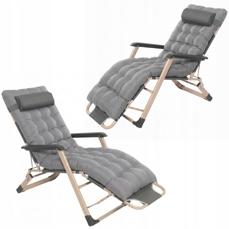 Шезлонг (крісло-лежак) Springos Zero Gravity для пляжу, тераси та саду GC0066 Grey