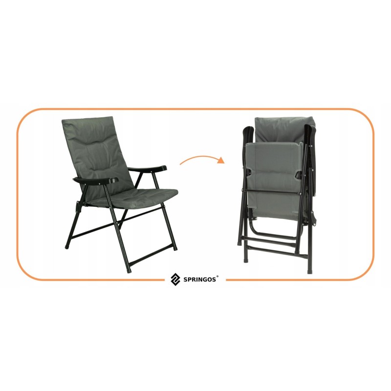 Крісло садове Springos складне GC0064 Grey/Black