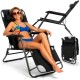 Шезлонг (крісло-лежак) Springos Zero Gravity для пляжу, тераси та саду GC0060 Black
