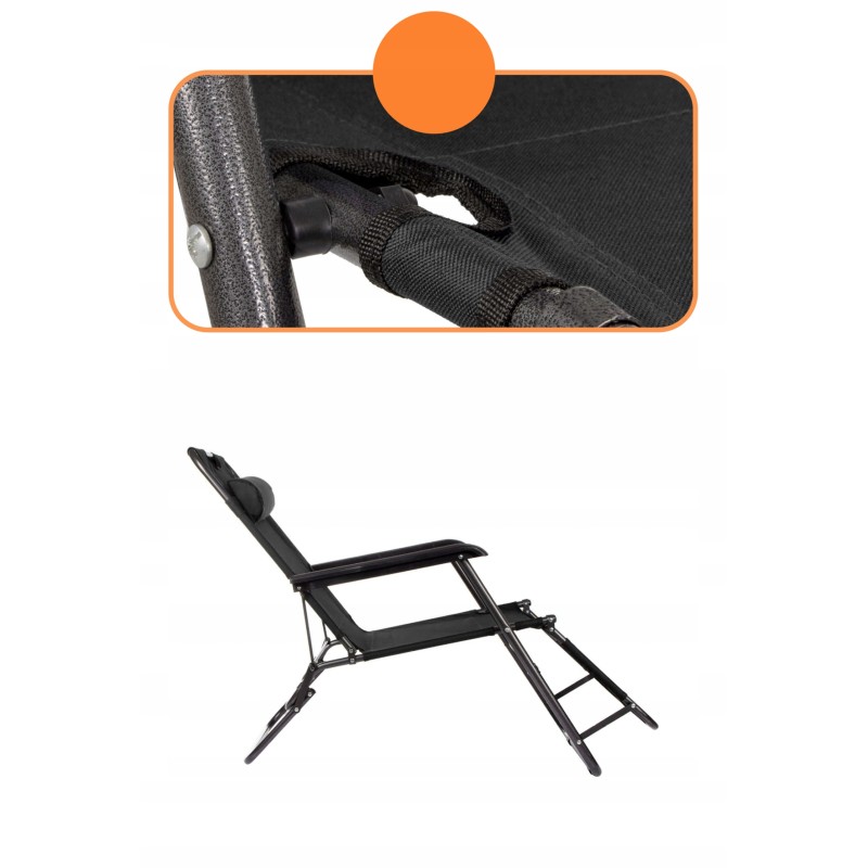 Шезлонг (крісло-лежак) Springos Zero Gravity для пляжу, тераси та саду GC0060 Black