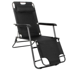 Шезлонг (крісло-лежак) Springos Zero Gravity для пляжу, тераси та саду GC0060 Black
