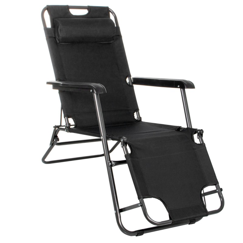 Шезлонг (крісло-лежак) Springos Zero Gravity для пляжу, тераси та саду GC0060 Black