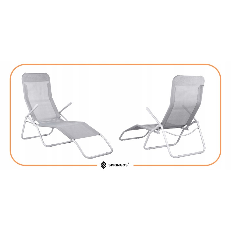 Шезлонг Springos Zero Gravity складний GC0015 Grey