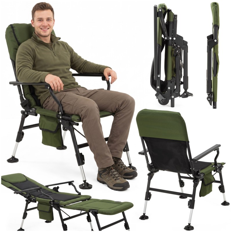 Крісло-розкладачка туристичне Springos CS0192 регульоване Navy Green/Black