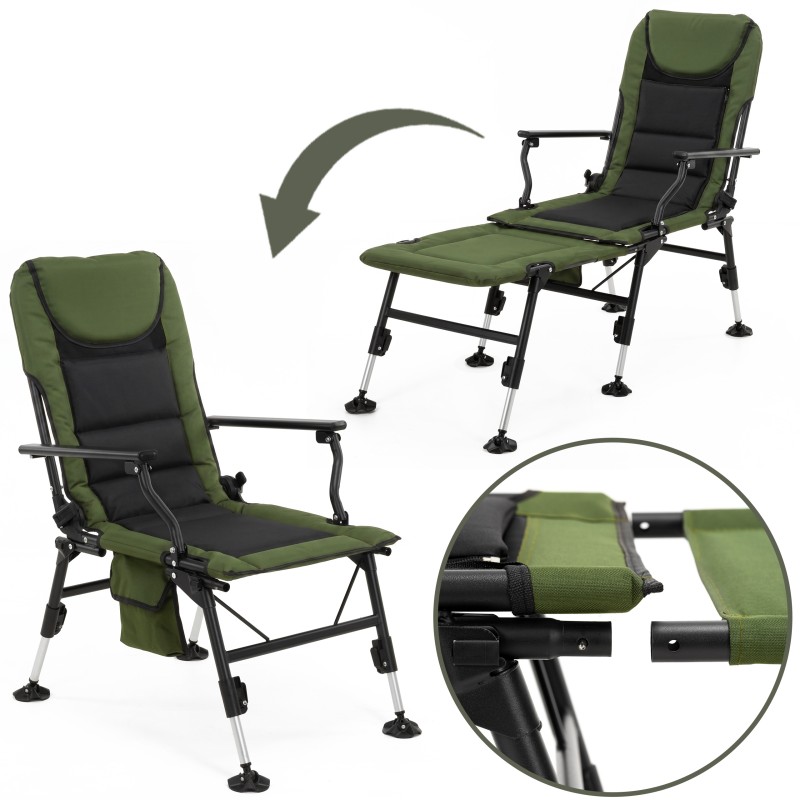 Крісло-розкладачка туристичне Springos CS0192 регульоване Navy Green/Black