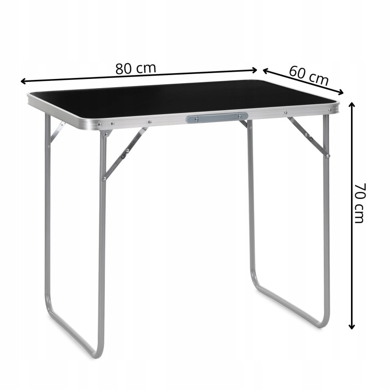 Стіл кемпінговий Springos 80 x 60 см складний CS0184 Black