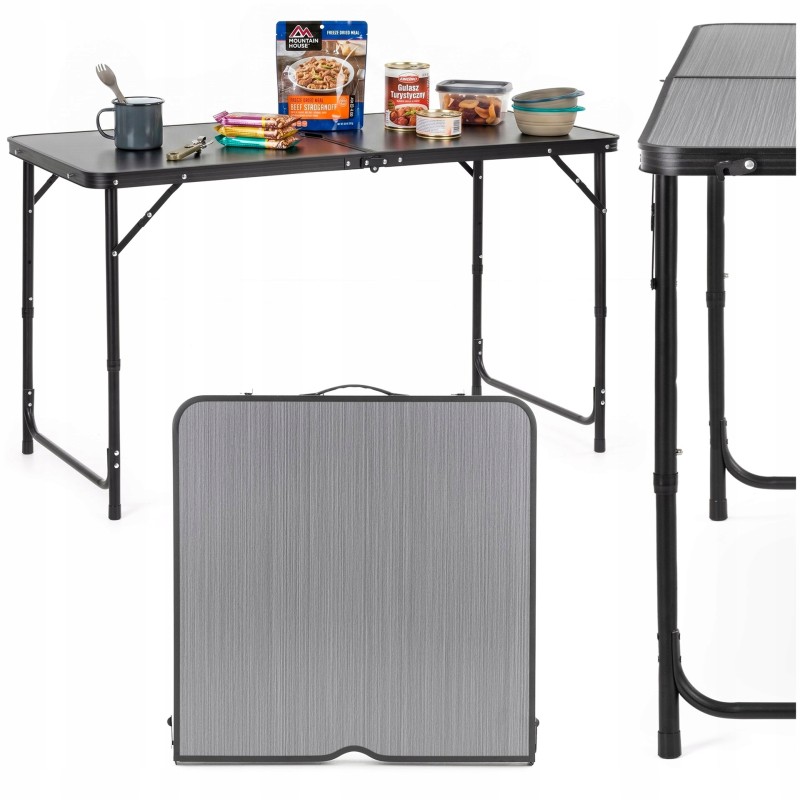 Стіл кемпінговий Springos 120 x 60 см складний CS0183 Grey/Black
