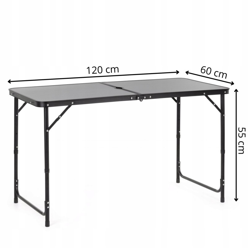 Стіл кемпінговий Springos 120 x 60 см складний CS0183 Grey/Black