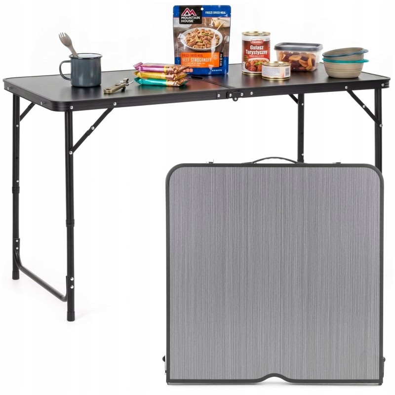 Стіл кемпінговий Springos 120 x 60 см складний CS0183 Grey/Black