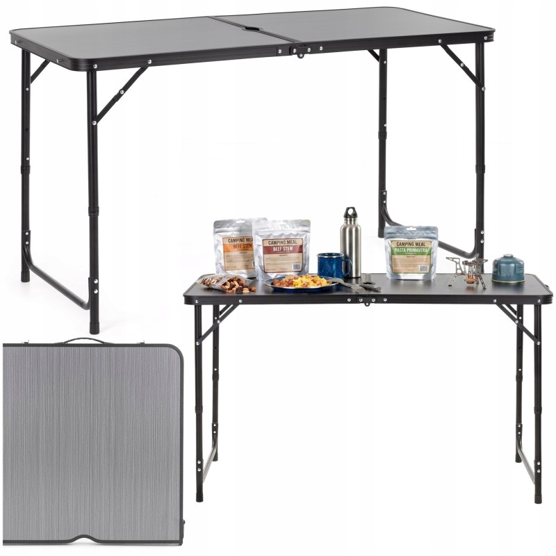 Стіл кемпінговий Springos 120 x 60 см складний CS0183 Grey/Black