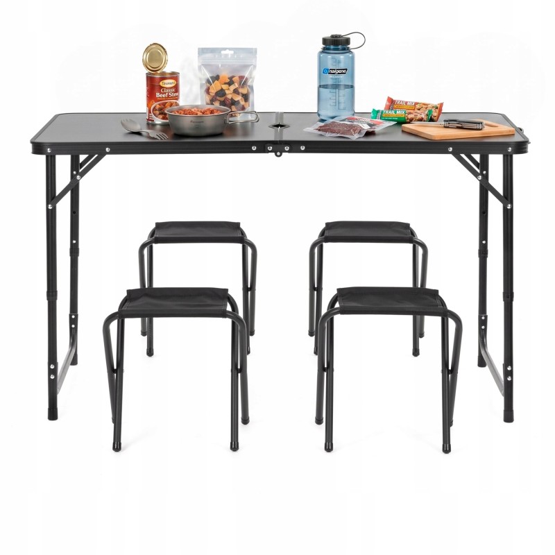 Набір кемпінговий Springos складний стіл та стільці 4 шт CS0182 Grey/Black