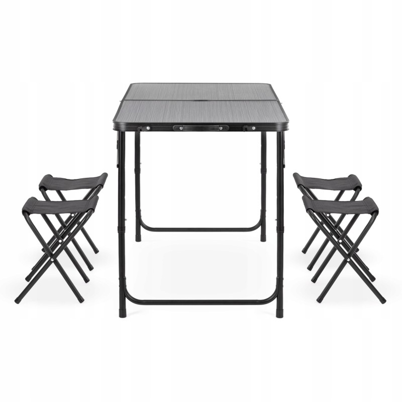 Набір кемпінговий Springos складний стіл та стільці 4 шт CS0182 Grey/Black