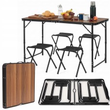 Набір кемпінговий Springos складний стіл та стільці 4 шт CS0180 Brown/Black