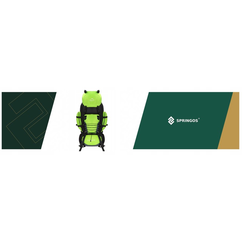 Рюкзак туристичний Springos 90 л CS0131 Black/Green