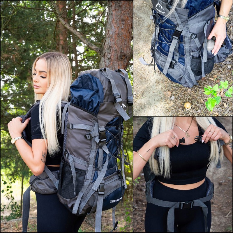 Рюкзак туристичний Springos 90 л CS0130 Navy Blue/Grey