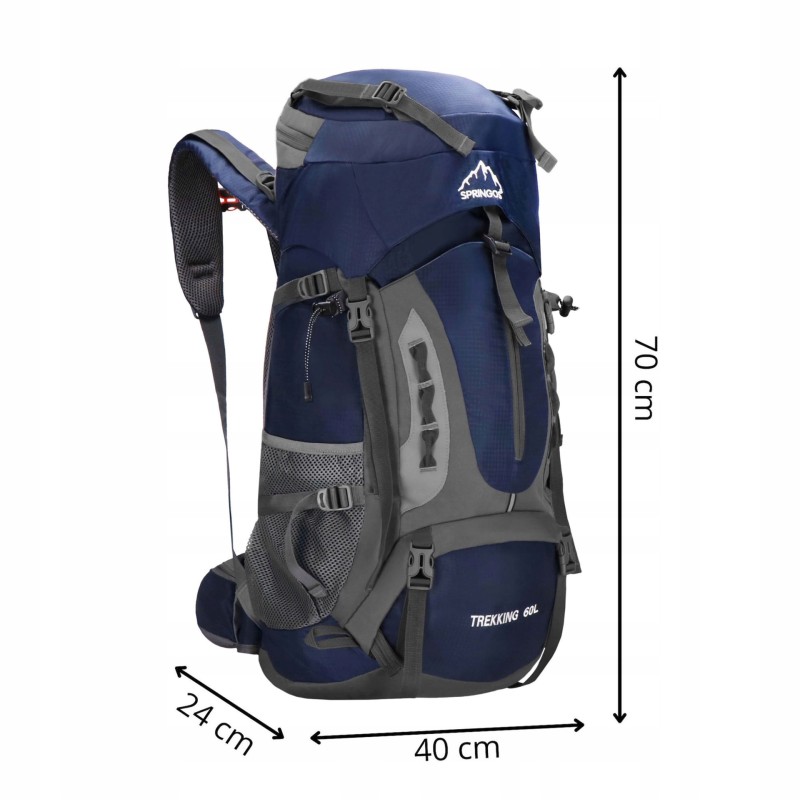 Рюкзак туристичний Springos 60 л CS0129 Navy Blue/Grey