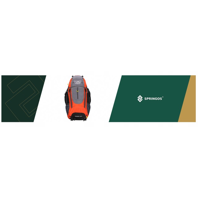 Рюкзак туристичний Springos 70 л CS0128 Black/Grey/Orange