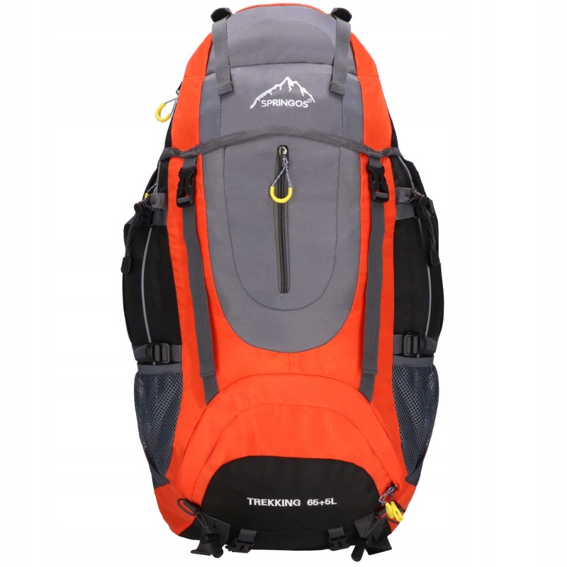 Рюкзак туристичний Springos 70 л CS0128 Black/Grey/Orange